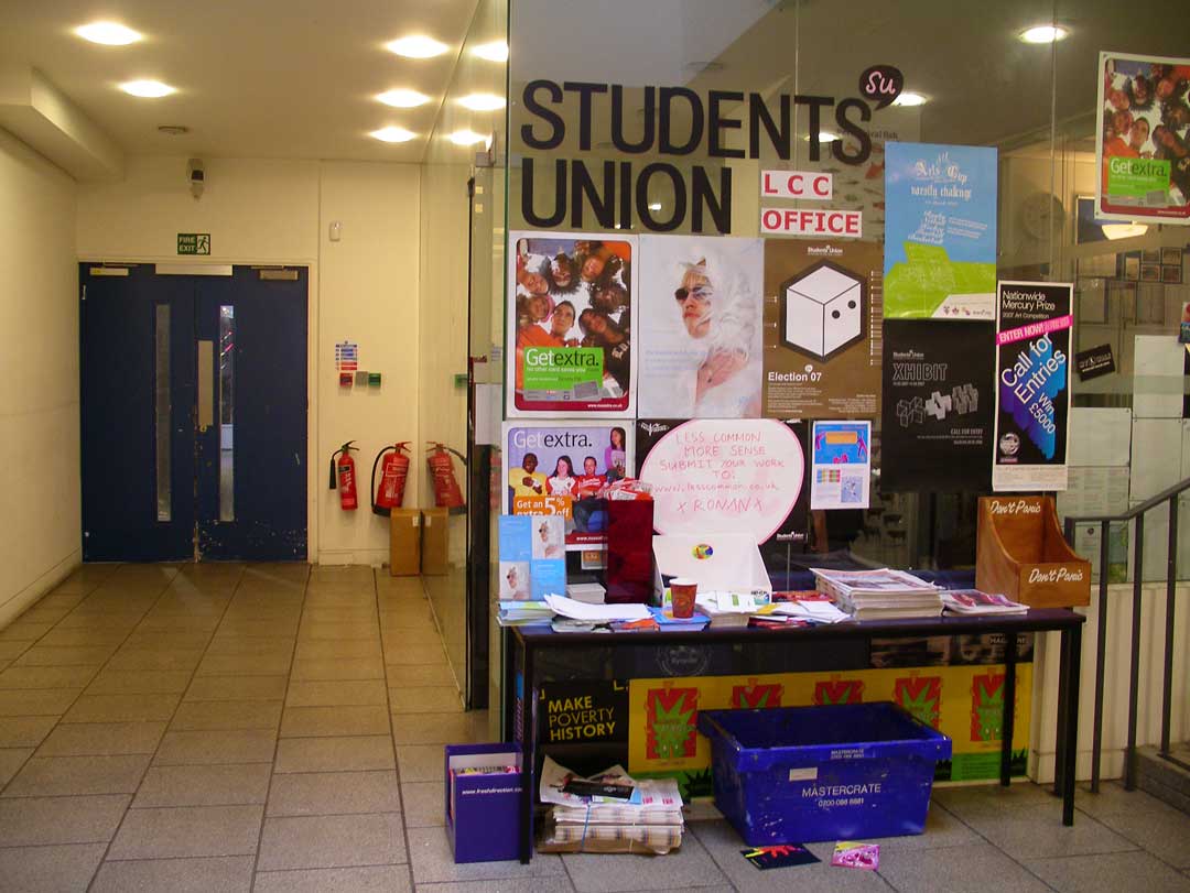 A photograph of the Students' Union LCC office